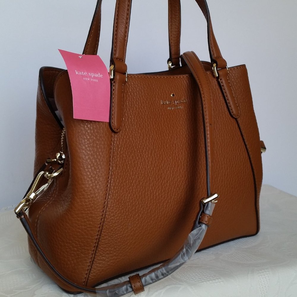 KATE SPADE Jackson Leather Satchel-Gingerbread Col - Picture 2 of 15